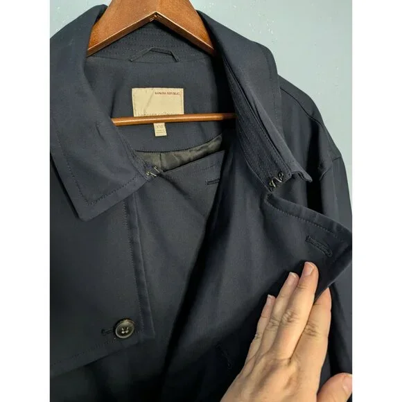 Banana Republic Heritage Collection XXL Navy Water Repellent Officer Coat Winter